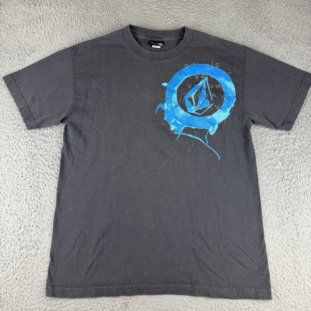 Vintage Y2K Volcom Stone Skater Surfwear Graphic T-shirt Dark Gray VTG Medium